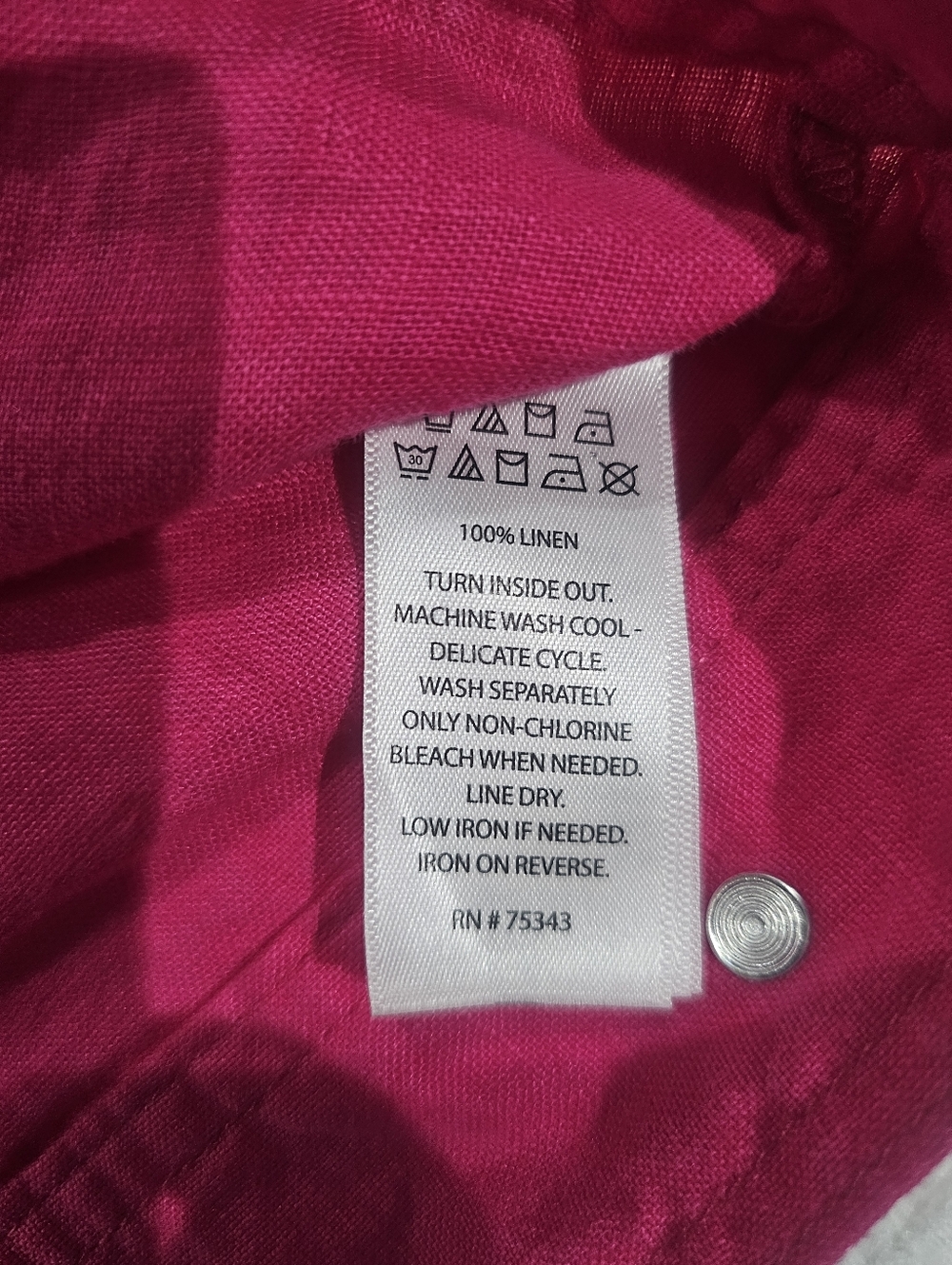 Jones New York Linen Hot Pink Jacket Sz S EUC - Picture 9 of 9